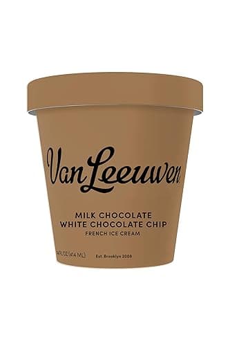 Van Leeuwen Milk Chocolate White Chocolate Chip Ice Cream, 14 oz (Frozen)