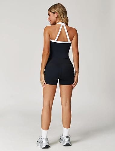 ABOCIW Workout Sets for Women 2 Piece Padded Sports Bra Tank High Waist Booty Gym Shorts Active Yoga Outfits thumbnail 6