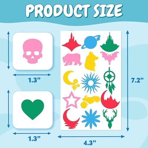 75PCS Tanning Stickers Pack ? Assorted Fun Tattoo Style Vinyl Patterns for Sun Tan Body Art, Beach Party, Festival Decoration, DIY Crafts, Women Teens Kids Summer Supplies thumbnail 2