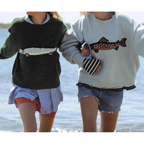 HOHOPEACH Y2k Fish Graphic Crochet Chunky Sweater Women Vintage Cottagecore Oversized Streetwear thumbnail 5