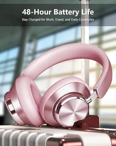 Wentronic Y03 Bluetooth Headphones Wireless Active Noise Cancelling Over Ear Headphones 48 Hours Playtime High Sound Quality 6 EQ Music Mode Headphones with Soft Ear Cushion - Pink thumbnail 7