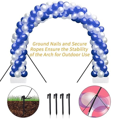 RUBFAC Balloon Arch Kit, 8ft Tall & 9ft Wide Adjustable Balloon Arch Frame Stand with 2 PVC Bases,2 Water Fillable Bags, 50pcs Balloon Clips for Wedding Party Baby Shower Supplies Christmas Decoration thumbnail 6