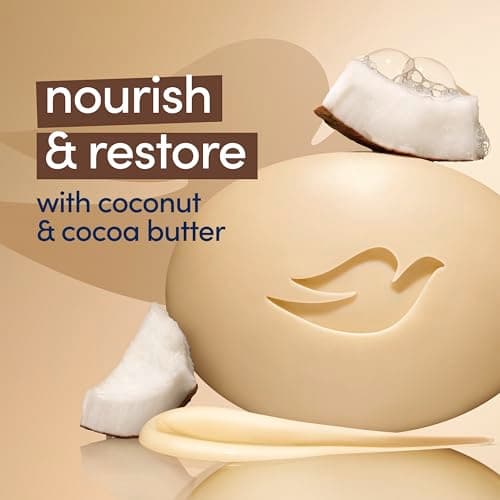 Dove Beauty Bar Soap Restoring Coconut & Cocoa Butter, 8 Bars for Restored Skin, Nourishes Skin 3.75 oz thumbnail 5