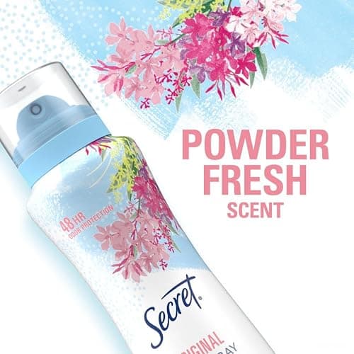 Secret Dry Spray Antiperspirant Deodorant for Women, 48hr Weightless Sweat & Odor Protection, Gentle on Skin, Powder Fresh Scent, 4.1 oz (Pack of 3) thumbnail 9