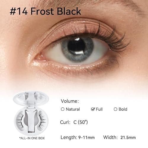 WOSADO Magnetic Eyelashes with Applicator Kit, No.14 FROST BLACK, Reusable Magnetic Lashes without Eyeliner, Glue-free False Lashes, Waterproof, Lightweight, Suit for Natural Makeup thumbnail 3