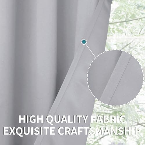BGment Room Darkening Curtains 72 Inches Long - Grommet Thermal Insulated Drapes Window Treatment Curtains for Bedroom, 2 Panels, 42 x 72 Inch, Light Grey thumbnail 8