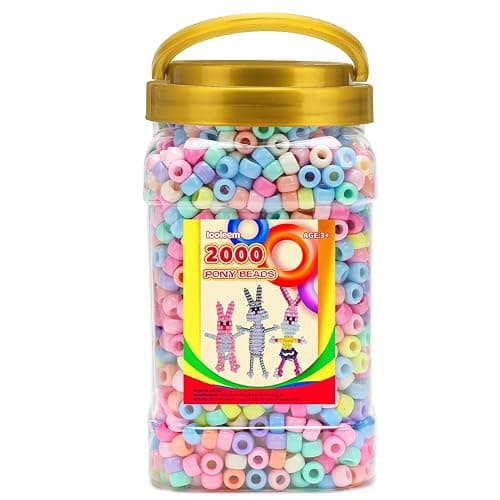 Iooleem Pony Beads(2000pcs Candy Macaroon Pony Beads),Beads for Bracelets Making, Beads for Crafts, Beading Supplies, Friendship Bracelets Making. - Image 1