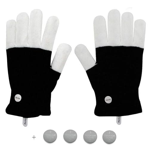 XISFORX 7 colors light show LED Gloves Rave Light Finger Lighting Flashing Glow Mittens thumbnail 6