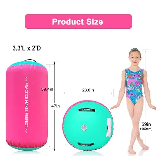 VOFiTNY Gymnastics Tumbling Equipment Air Barrel Inflatable Octagon Tumbler Roller Back-bend Trainer Chearleeding Mat Without Pump thumbnail 4