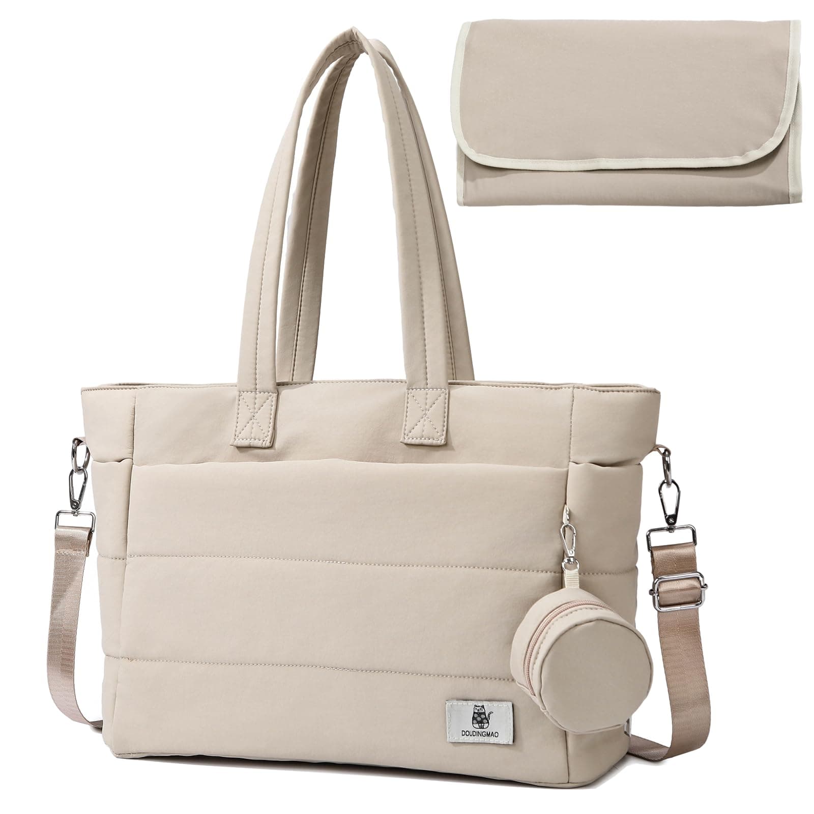 Pañales Mochila Multifuncional Bolsa Pañalera Plegable Gran Capacidad con Cambiador Portátil Impermeable y Estuche para Chupete, Pañalera Tipo Tote de Viaje Regelo Ideal para Mamás Papás - Image 1
