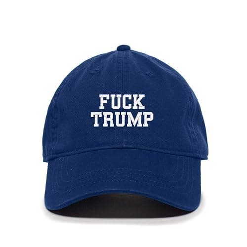 DSGN By DNA Fuck Trump Embroidered Baseball Cap Cotton Adjustable Dad Hat - Image 1