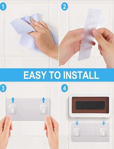 KUNSLUCK Shower Phone Holder Waterproof, Anti-Fog Touch Screen Wall Mount Case for Bathroom Mirror Bathtub, Compatible with 4.7"-6.8" Mobile Phones thumbnail 5
