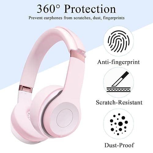 【3 in 1】 Solo 4 Silicone Case Cover Set,Anti-Scratch Ear Pad/Shell/Headband Cover for Beats Solo 4 Headphone,Soft Silicone Protector Accessorie(Pink) thumbnail 3
