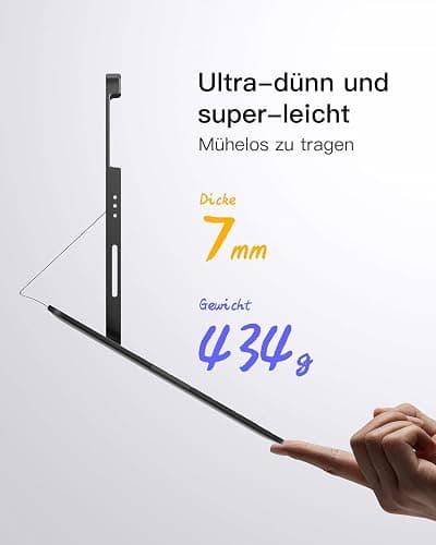 Inateck iPad 10 Generation Hülle mit Tastatur, für iPad 11 Gen. A16 2025 11 Zoll, Air 11 Zoll M3/M2 (2025/2024),Air 5/4, Pro 11 4/3/2/1,QWERTZ,Ultraleichte Tastatur mit Stifthalter,AirTap BK2007 thumbnail 3