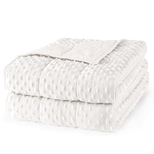Mr. Sandman Weighted Blanket for Adults, Heavy Blanket for Woman,Man Sleeping/Calm, Soft and Cozy Weighted Throw Blankets, Machine Washable, 60 x 80in, 15 lbs, White - Image 1