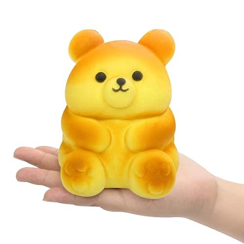 funnysquee Cute Bear Squishies Toy Super Soft Slow Rising Animal Bears Bread Birthday Gift for Kids,Kawaii Stress Relief Squeeze Toy (Cute Bear Bread) thumbnail 4