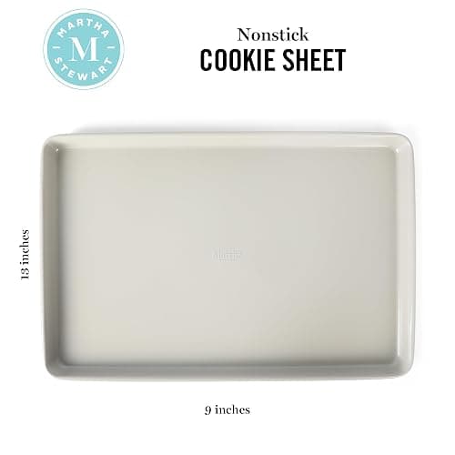 Martha Stewart Gallen 13 x 9 Inch Nonstick Carbon Steel Cookie Sheet – Cool Grey, Durable Bakeware for Even Baking and Easy Cleanup thumbnail 3