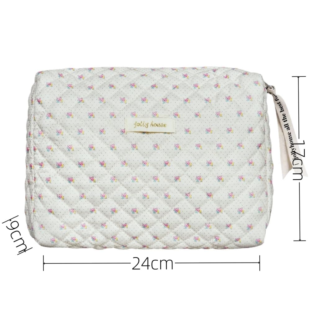 Aucuu Large Cosmetic Bag Travel Cosmetic Bag with Zipper Floral Large Capacity Travel Toiletry Bag for Women Girls thumbnail 2