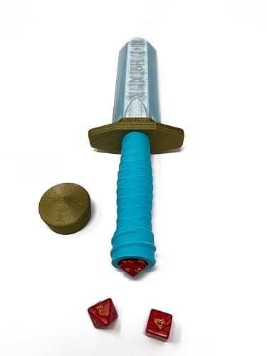 MunnyGrubbers - Sword Dagger Dice Holder - (Random 7PCS D20 Dice Set Included) - Custom Polyhedral Dice Storage for Tabletop RPG - Dungeons and Dragons - DND - D&D (Pink) thumbnail 4