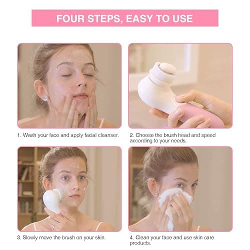 TOUCHBeauty Spin Brush Face Cleanser with 3 Brush Heads for Deep Cleansing Exfoliation and Massaging thumbnail 6