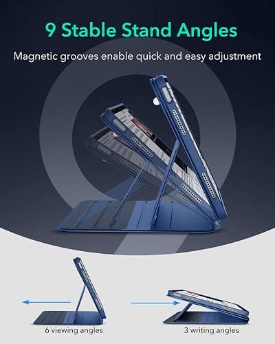 ESR for iPad Air 13 Inch Case (2025/2024) M3/M2, Removable Magnetic Cover, Adjustable Portrait/Landscape Stand with Raised Screen View, 9 Standing Angles, Shift Series, Blue thumbnail 8