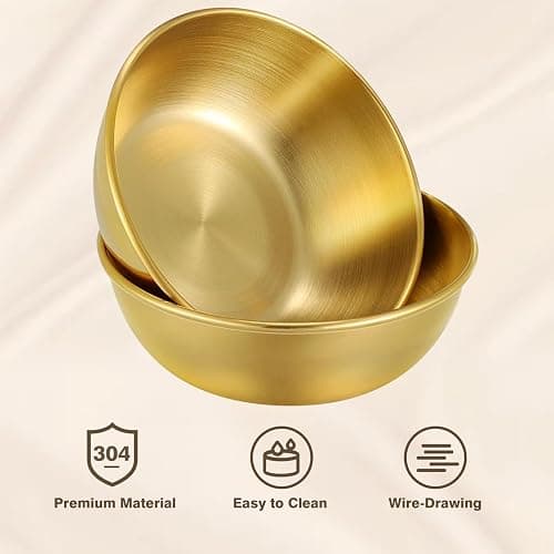 ZXBMS 12 Pack 3.2 Inch Gold Stainless Steel Dipping Bowls – Small Bowls for Dips, Soy Sauce, Condiments, Appetizers, Facial Bowl for Esthetician Use thumbnail 4