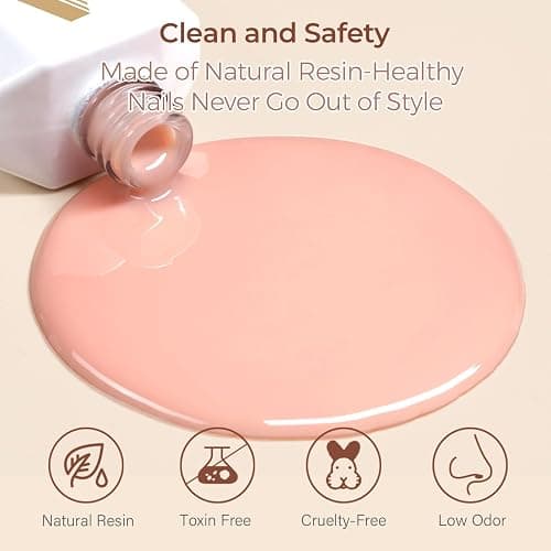 AILLSA Nude Gel Polish - Jelly Gel Nail Polish Nude Pink Translucent Soak Off U V Gel Polish Neutral Color Nail Gel Polish for Nail Art French Manicure at Home 0.51 Fl Oz GB60 thumbnail 6
