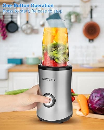 Amateys Personal Blender with Button,350W Professional Kitchen Blender for Smoothies and Shakes,Portable Smoothie Blender,Easy Cleaning&Operation,Suitable for Carrying or Storage - Personal Blender thumbnail 2