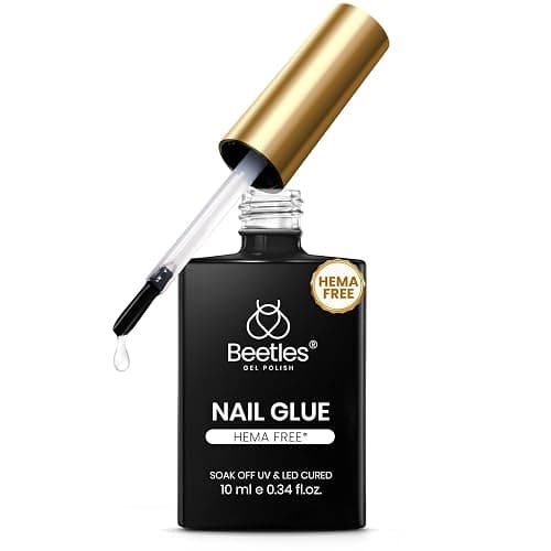 Beetles HEMA-Free Nail Glue Gel - 10ml TPO Free Super Strong Brush U V Nail Glue for Acrylic and Clear Press On Nails, Long Lasting Extension Gel Curing Needed - Image 1