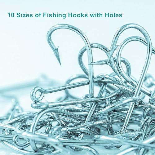300PCS Small High-Carbon Steel Barbed Fishing Hooks with Holes, 10 Specifications of Fishing Hooks, Portable Boxed Hooks, Powerful Hooks That Can Adapt to Various Fishing Environments thumbnail 6
