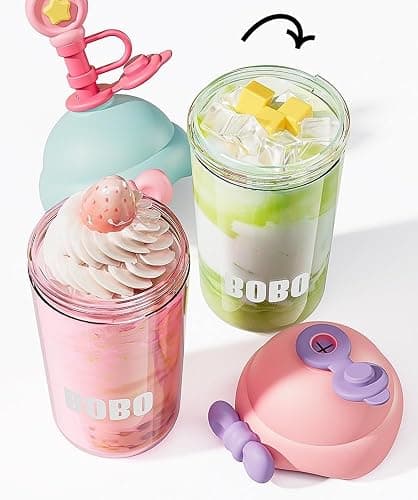 JHTPSLR Y2k Water Bottle with Straw 33 oz Cutecore Accessories Water Bottles for Kids Teen Girls Aesthetic Drinking Bottles Spill Proof Back to School Supplies Preppy Y2k Stuff (Blue Magic, 33.82 oz) thumbnail 2