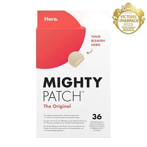 Hero Cosmetics Mighty Patch Original – Patch Bouton Nuit – Résultats en 6H – Technologie Hydrocolloïde – Absorbe les Impuretés & Réduit les Boutons – Format 36 Patchs thumbnail 2