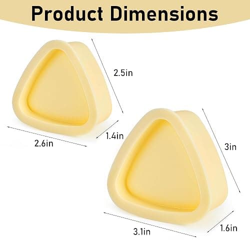 2PCS Triangle Rice Ball Mold Set – Yellow Sushi Maker Kit with Paddle, Non-Stick Rice Mold for DIY Musubi Bento thumbnail 2