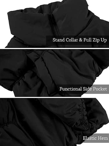 SySea Women's Crop Puffer Vest Winter Zip Up Lightweight Sleeveless Warm Outerwear Padded Coat - Small - Black thumbnail 6