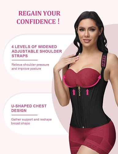 SHAPSHE Waist Trainer for Women, Tummy Control Sports Girdle, Workout Body Shaper with Adjustable Shoulder Strap thumbnail 7