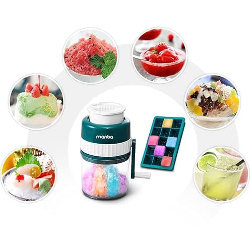 MANBA Ice Shaver and Snow Cone Machine - Premium Portable Ice Crusher and Shaved Ice Machine with Free Ice Cube Trays - BPA Free thumbnail 5