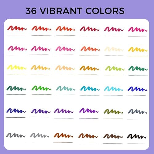 Artecho 36 Colors Markers for Adult Coloring Books No Bleeding, Dual Tip Markers for School, Fine and Brush Tip for Adults Coloring Books, Calligraphy, Drawing, Sketching thumbnail 3