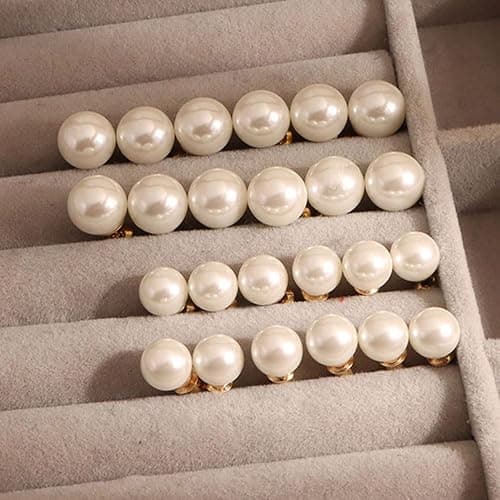 KNOWTODAY Hypoallergenic Pearl Earrings for Women 8-10 mm White Big Pearl Stud Earrings Set Nickel Free 12 Pairs Fake Pearls Earring Jewelry Gift for Bridal Wedding Christmas thumbnail 5