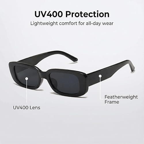 JUSLINK Rectangle Sunglasses for Womens Trendy Retro Fashion 90s Sunglasses UV 400 Protection Square Frame Eyewear thumbnail 4