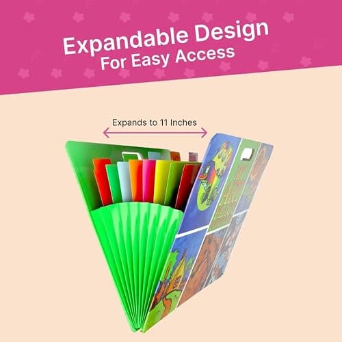 HearthSong My Art Place Expandable Color-Tabbed Portable Art Storage Portfolio with Decorative Frame, 19" x 15¼" thumbnail 4