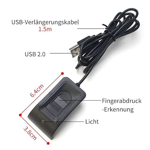 JIAN BOLAND USB Fingerprint Reader Fingerprint for Windows10/11, Windows Hello Automatic Driver Installation with 5ft Extension Cable-Windows Password Free Operation thumbnail 8