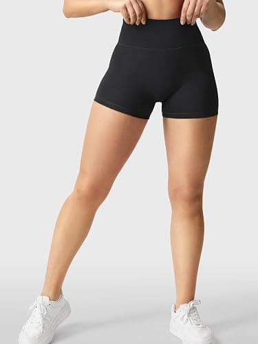 YEOREO Women's Biker Shorts 2.5" No Front Seam Elysina High Waist Hidden Scrunch Workout Gym Yoga Running Shorts thumbnail 6