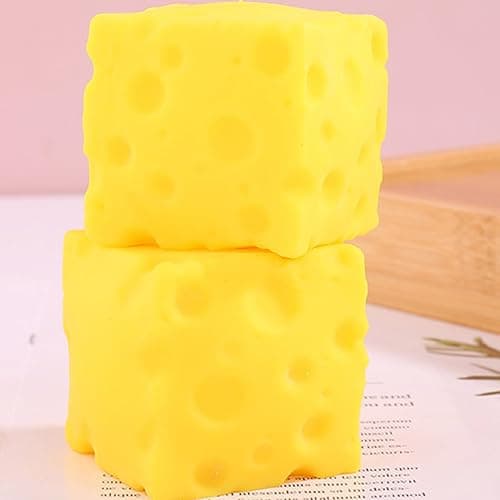 1 Pc Cheese Squishies Stress Relief Soft Novelty Toy Simulation Cheeses Food Squeeze Toy Birthday Gift Cute Desk Decor for Adults & Kids thumbnail 8
