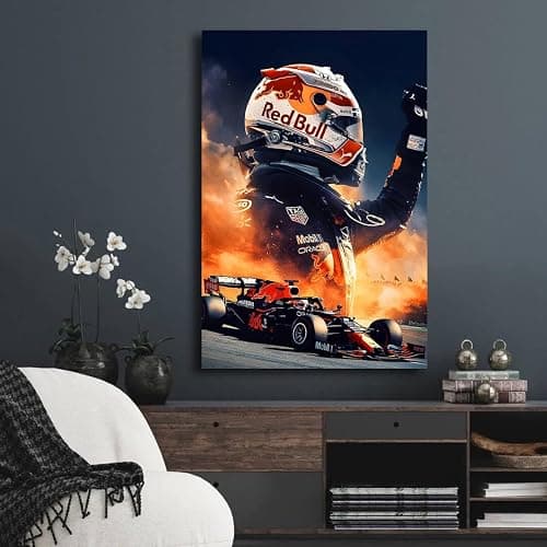 Max Verstappen Poster, Formula 1 Print, Red Bull Racing, Sports Office Wall Art, Bedroom Poster, F1 Wall Decor thumbnail 2