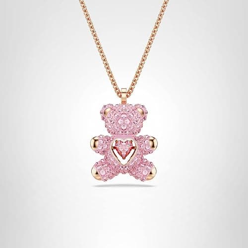 Swarovski Teddy Bear Pendant Necklace, Pink Crystals, Rose Gold-Tone Finish thumbnail 8