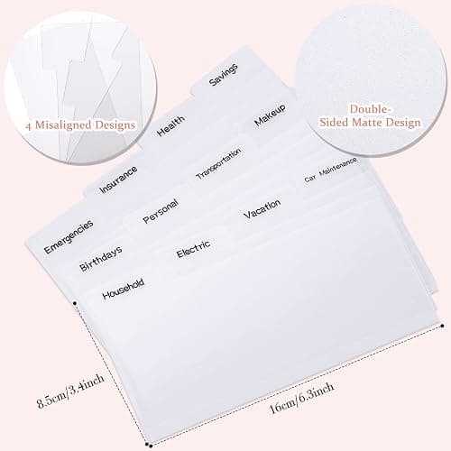 Frienda Cash Envelope Wallet PU Leather 7 x 3.5 Inch Reusable Budget Money Pouch Envelope Organizer 8 Cash Dividers 2 Sheets Category Sticker Labels for Wallets Bill Planner(Purple,Classic) thumbnail 3