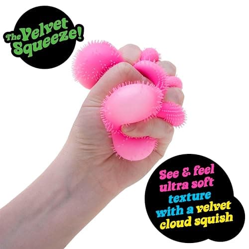 Schylling NeeDoh Fuzz Ball - Sensory Toy with a Velvet Texture and Soft Cloud Squish - Wavy Pattern You Can See and Feel - Ages 3 and Up - Color May Vary; One Per Pack (Flower Power) thumbnail 3
