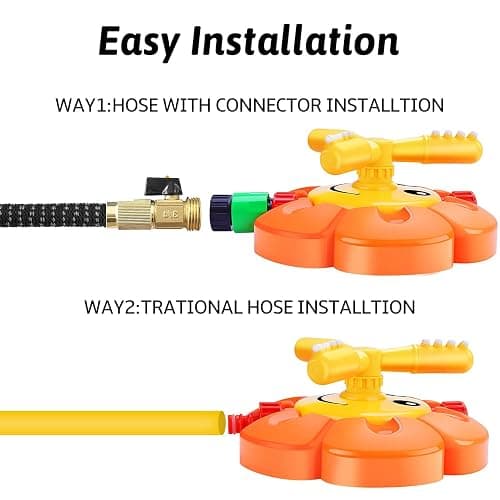 Water Sprinkler for Kids Toddlers Sprinklers with Roating Spray Nozzles Attaches Garden Water Hose Outdoor Play Outside Toys 3-4 Summer Backyard Lawn Game Yard Water Toy for Kids 3-5 4-8 Boy Girl thumbnail 4