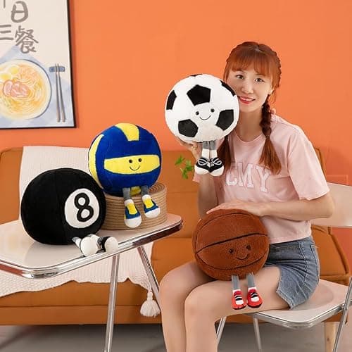 XIGUI 13 inch Basketball Pillow Basketball Stuff Plush, Basketball Gifts for Boys and Girls, Soft Sports Pillows Basketball Stuffed Animal Room Decor (Basketball) thumbnail 9
