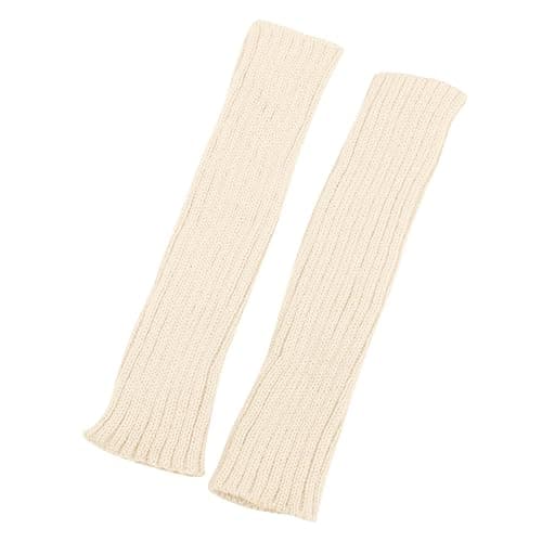 bawilom Women's Long Fingerless Gloves Fashion Stretch Arm Warmers Knit Arm Sleeves for Teen Girl Thumb Hole Stretchy Gloves thumbnail 3